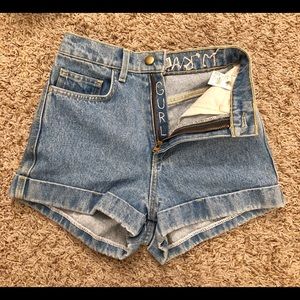 EMBROIDERED AMERICAN APPAREL High Waisted Shorts
